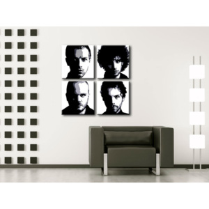 Ručně malovaný POP Art COLDPLAY 4 dílný 100x100cm
