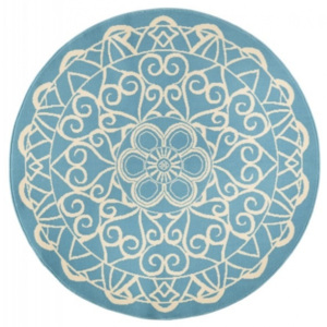 Moderní kulatý kusový koberec Capri 102566 modrý 140x140 cm kruh