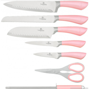 8 dílná sada nožů se stojanem, růžová metalic Infinity Line - Berlinger Haus