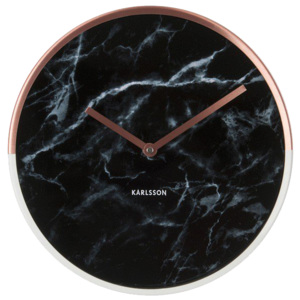 KARLSSON Nástěnné hodiny Marble Delight černé, Vemzu