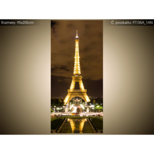 Fototapeta Paříž Eiffelova věž v noci 95x205cm FT135A_1AN (Různé varianty)
