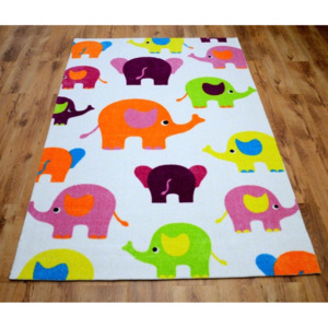 Dětský koberec Elefant bílý 165x235