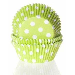 Papírový košíček na muffiny zelený puntíkovaný 50ks - House of Marie - House of Marie