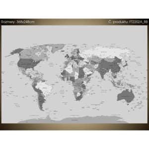 Fototapeta Praktická mapa světa 368x248cm FT2202A_8B (Různé varianty)
