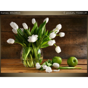 Fototapeta Sněhobílé tulipány a jablíčka 400x268cm FT2246A_8A (Různé varianty)