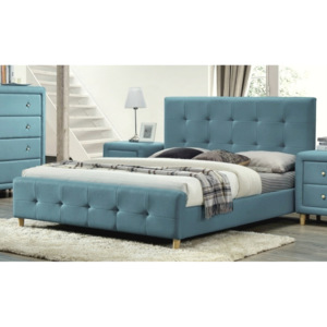 Dvoulůžková postel v modré barvě Tiffany KN428
