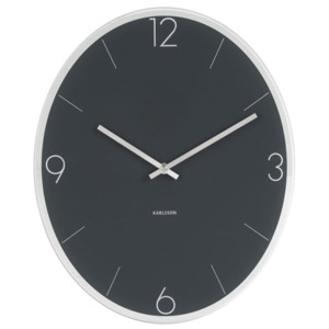 KARLSSON Nástěnné hodiny Elliptical – šedé