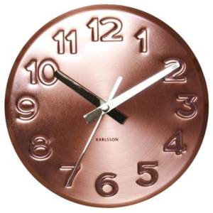 KARLSSON Nástěnné mědené hodiny Bold Engraved, Vemzu