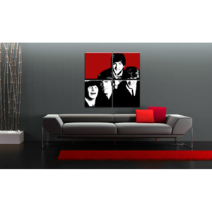 Ručně malovaný POP Art Beatles 4 dílný 100x100cm