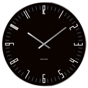 KARLSSON Nástěnné hodiny Slim Index XL – černé