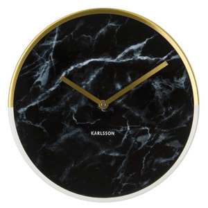 KARLSSON Nástěnné hodiny Marble Delight zlaté černé, Vemzu