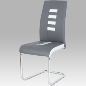 Jídelní židle DCL-961 GREY koženka šedá a bílá - Autronic