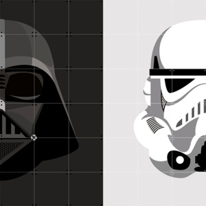 IXXI Skládaný obraz Star Wars IXXI Stormtrooper / Darth Vader L, Vemzu