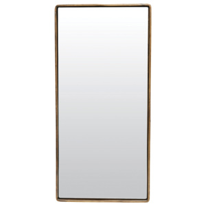 HOUSE DOCTOR Obdelníkové zrcadlo s mosaznou obrubou Reflection střední