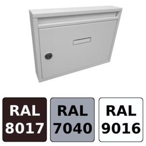 Poštovní schránka DLS-E-01-B-P, vhoz formát A4, interierové schránky / Barva schránky:Šedá RAL 7040