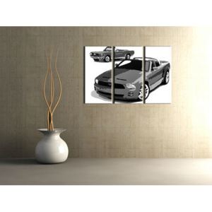 Ručně malovaný POP Art Ford Mustang 3 dílný 120x80cm
