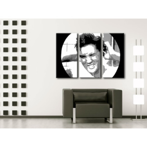 Malovaný POP Art obraz -21% Sleva ELVIS 3 dílný 120x80 cm EL2 (skladem a ihned k odeslání)