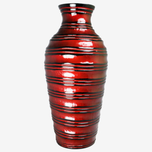 Váza černo-červená 38 cm Thajsko