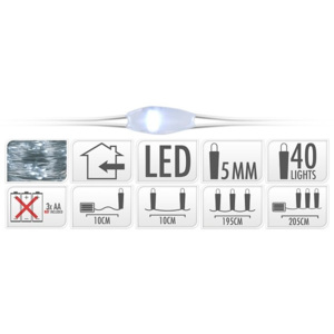 Vánoční osvětlení na drátku 40 LED