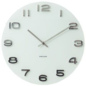 KARLSSON Nástěnné hodiny Vintage kulaté bílé, Vemzu