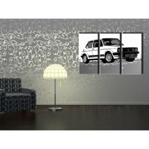 Ručně malovaný POP Art VW Golf 3 dílný 120x80cm