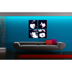Ručně malovaný POP Art Beatles 4 dílný 100x100cm