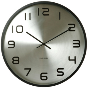 KARLSSON Nástěnné hodiny Maxiemus – stříbrné