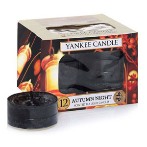 Yankee Candle – čajové svíčky Autumn Night, 12 x 9,8 g