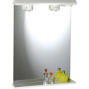 AQUALINE - EKOSET zrcadlo s osvětlením 50x75x12cm, bílá (57054)