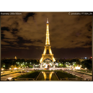 Fototapeta Paříž Eiffelova věž v noci 200x150cm FT135A_2N (Různé varianty)