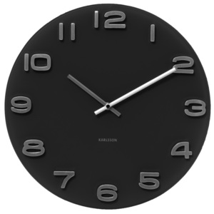 KARLSSON Nástěnné hodiny Vintage kulaté černé, Vemzu