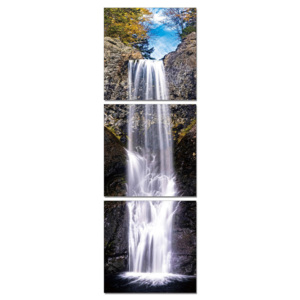 Obraz na zeď - Vodopád pod modrou oblohou, (40 x 120 cm)