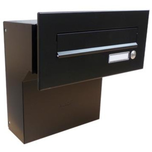 Poštovní schránka DLS-F-04-Z k zazdění do sloupku, černá RAL9005, se zvonkem
