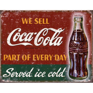 Plechová cedule: Coca Cola (Served ice cold) - 30x40 cm