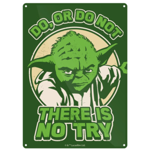 Dekorativní cedule Star Wars™ Yoda Try, 15 x 21 cm