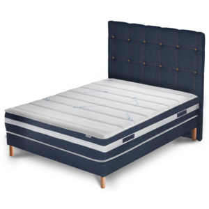 Tmavě modrá postel s matrací Stella Cadente Maison Venus Saches, 160 x 200 cm