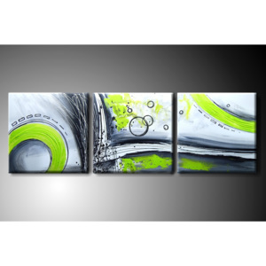 MO Vícedílný obraz na plátně zelená abstrakce Rozměry: 150x50cm