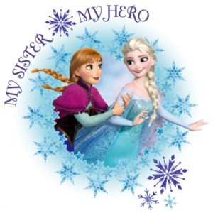 ZOOYOO Samolepka na zeď Frozen Ledové království 49 x 50 cm - Anna a Elsa My sister my hero