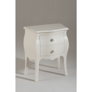 Bílý dřevěný noční stolek se 2 zásuvkami Castagnetti Isabeau