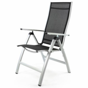 Extra široká zahradní židle polohovatelná - černá - OEM D35115