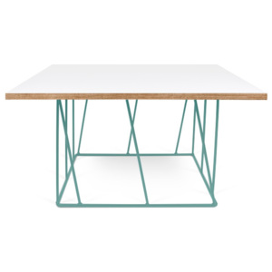 Bílý konferenční stolek se zelenými nohami TemaHome Helix, 75 cm