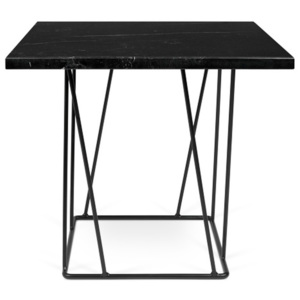 Černý mramorový konferenční stolek s černými nohami TemaHome Helix, 50 x 50 cm