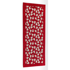 Červený vysoce odolný kuchyňský koberec Webtappeti Corazon Rosso, 55 x 240 cm