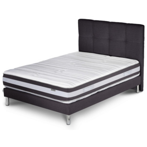 Tmavě šedá postel s matrací Stella Cadente Maison Mars, 140 x 200 cm