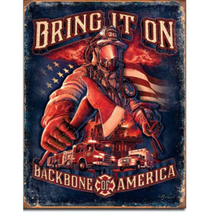 Plechová cedule: Bring It On (Backbone America) - 40x30 cm