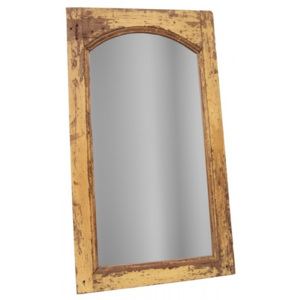 Zrcadlo v rámu z antik teakového dřeva, barevná patina, 37x67x3cm