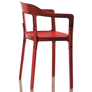 Červená židle Magis Steelwood