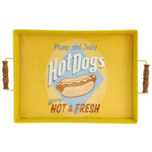 Retro plechový tác - Hot Dogs