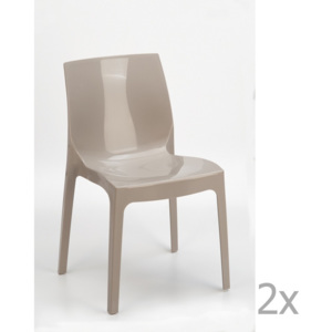 Sada 2 béžových jídelních židlí Castagnetti Ice