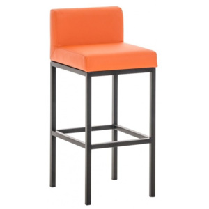 Barová židle Bruno, výška 77 cm, černá-oranžová